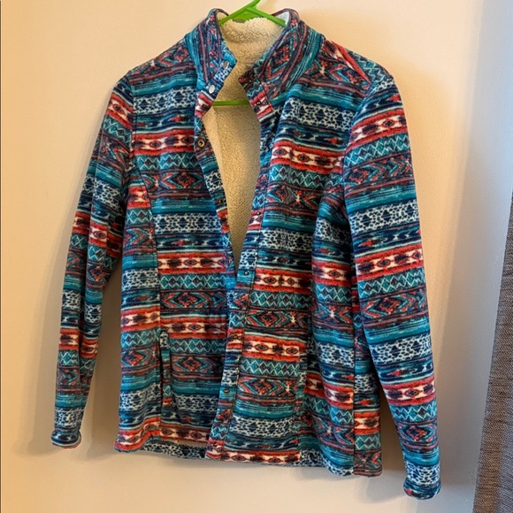 Multicolor Patterned Teddy Jacket - Picture 1 of 4